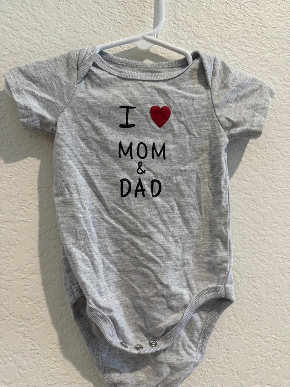 I Heart Mom & Dad Gray Baby Matching Set - 3 Pc